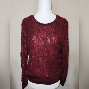 Worthington Pierced Lace Sweater